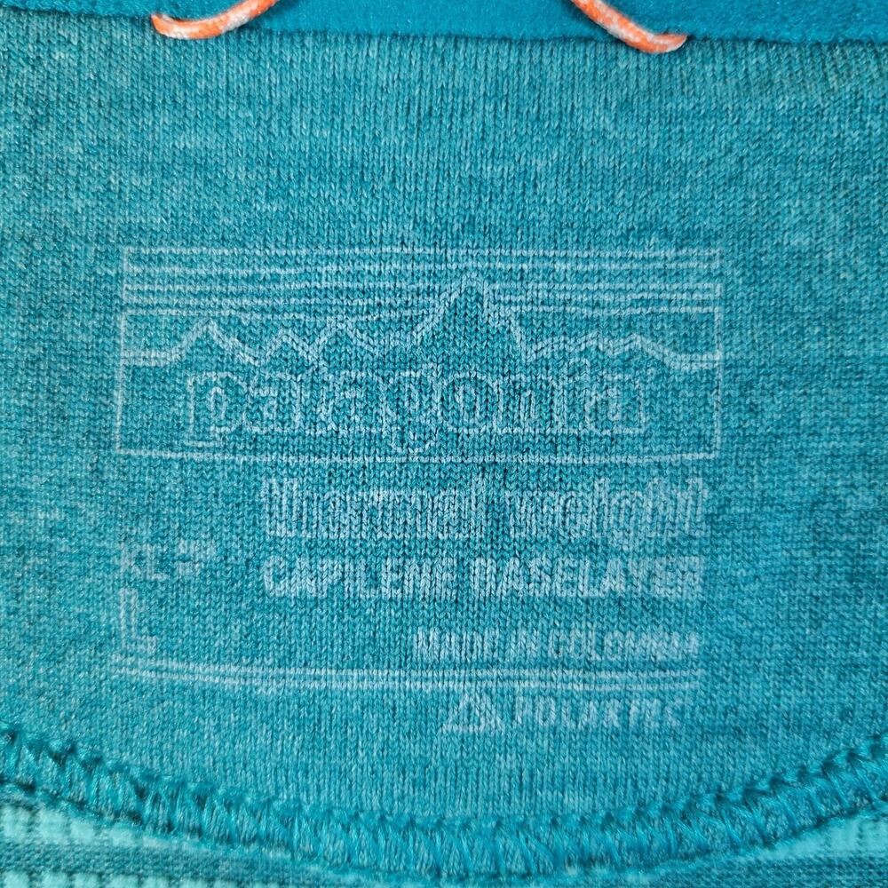 Patagonia Womens Capilene Baselayer Top Size Large Green Winter Warm Cabin Ski - Picture 4 of 10